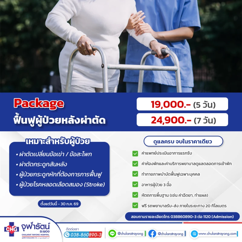 แพ็กเกจฟื้นฟูผู้ป่วยหลังผ่าตัด